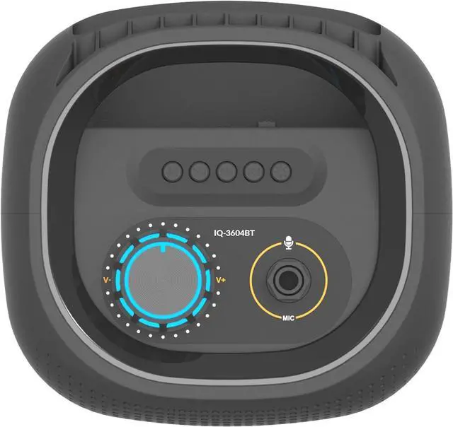 Alt view image 4 of 5 - IQ Sound IQ-3604BT 2 x 4-inch Portable Bluetooth Speaker, with TWS for Double Audio, LED Light Show, USB/Micro SD/AUX, B