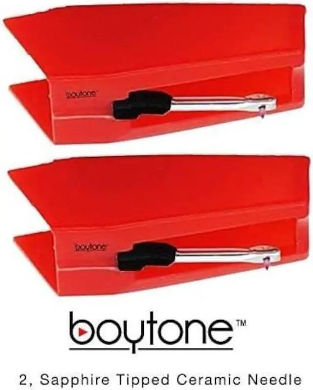 Alt view image 7 of 7 - Boytone Pack of 2, Sapphire Tipped Ceramic Replacement Needle for Turntables