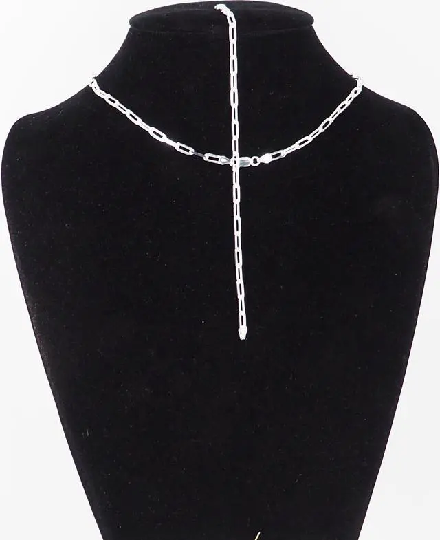 Alt view image 5 of 7 - Solid 925 Sterling Silver Paper Clip Chain Bracelet (7") & Necklace (16") Set Made in Italy