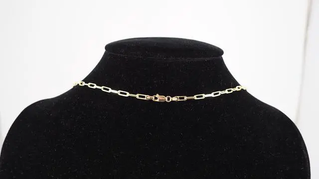 Alt view image 5 of 7 - 14K Gold-Plated 0.925 Sterling Silver Paper Clip Chain Bracelet (7") & Necklace (22") Set, Made in Italy, Elegant Gift