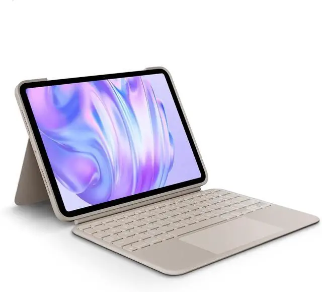 Alt view image 6 of 11 - Logitech Combo Touch for iPad Pro 13-inch (M4, 2024) Keyboard Case with Trackpad 920-013280- Sand
