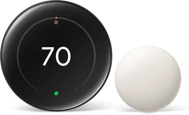 Alt view image 7 of 12 - Google Nest Learning Thermostat GA05169-US (4th Gen) with Temperature Sensor (2nd Gen) - Polished Obsidian