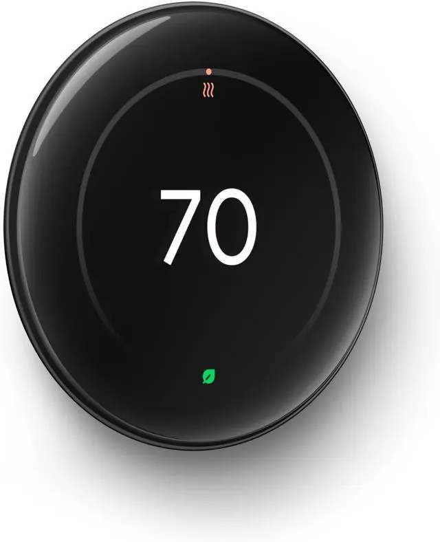 Alt view image 8 of 12 - Google Nest Learning Thermostat GA05169-US (4th Gen) with Temperature Sensor (2nd Gen) - Polished Obsidian