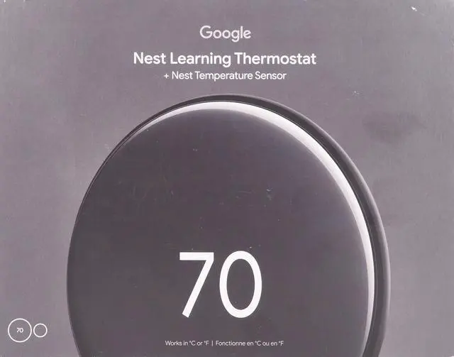 Alt view image 9 of 12 - Google Nest Learning Thermostat GA05169-US (4th Gen) with Temperature Sensor (2nd Gen) - Polished Obsidian