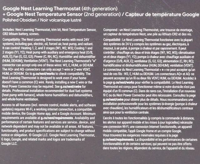 Alt view image 11 of 12 - Google Nest Learning Thermostat GA05169-US (4th Gen) with Temperature Sensor (2nd Gen) - Polished Obsidian