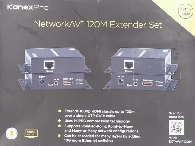 Alt view image 14 of 19 - KanexPro NetworkAV HDMI over IP Extender Transmitter/Receiver Set EXT-AVIP120M