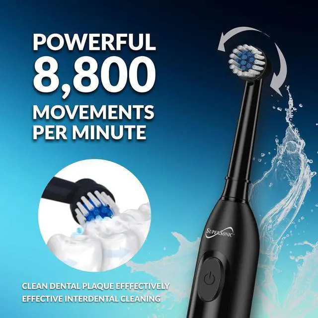Alt view image 12 of 14 - Supersonic Sonic ZOOM +TB-1000 Toothbrush 6 Heads & Wireless Rechargeable Black