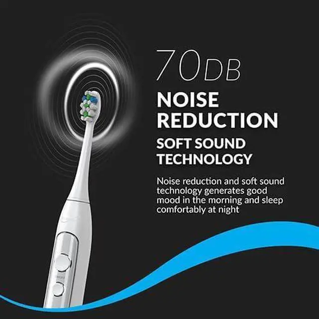 Alt view image 13 of 14 - Supersonic Sonic Zoom Whitening Electric Toothbrush 40,000 VPM 5 Modes 8 Heads TB-5100 White