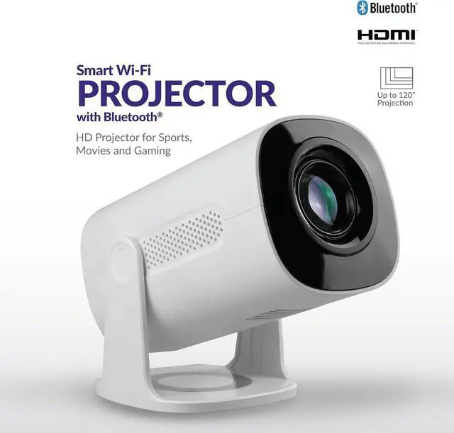 Alt view image 12 of 13 - Supersonic SC-92P Smart Wi-Fi HD Projector  720p Native, 1080p Support, 1760 Lumens, Galaxy Light Effects, Bluetooth, Built-in Apps, HDMI/USB, Mirror Cast | Rotatable