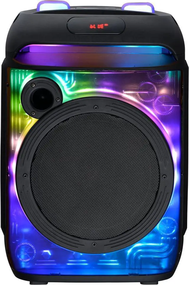 Alt view image 9 of 12 - Supersonic IQ Sound Cyber Flex 8" Portable Bluetooth Speaker w/ TWS LED Light, Wireless Mic USB/SD/FM/AUX  IQ-5908DJBT