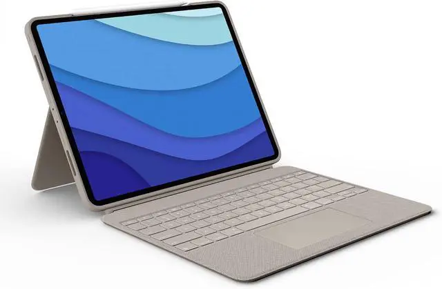 Alt view image 17 of 20 - Logitech Combo Touch Keyboard/Cover Case Folio for 12.9" Apple Logitech iPad Pro 5th Generation Tablet Sand 920010119