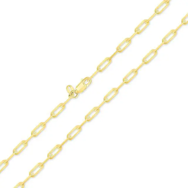 Alt view image 3 of 7 - Solid 925 Sterling Silver 14K Gold plated Paper Clip Bracelet 4mm Width, 7 Inch Paperclip Chain Italy
