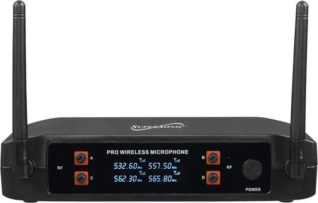 Alt view image 9 of 10 - Supersonic SC-909 2.4G 4 Channel Wireless Microphone System 160FT Range, Crystal Clear Sound
