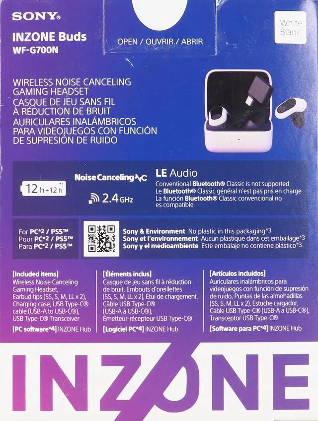 Alt view image 19 of 20 - Sony WFG700N/W INZONE Buds Truly Wireless Noise Canceling Gaming Earbuds (White)