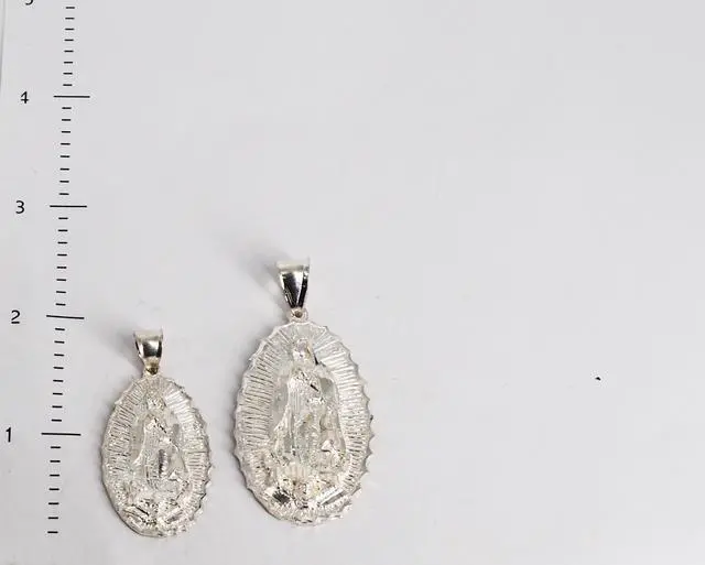 Alt view image 4 of 7 - 925 Sterling Silver Our Lady of Guadalupe Virgin Mary Medallion Pendant Necklace, Italy, Unisex, All ages