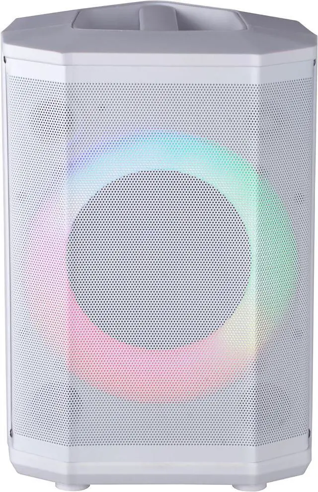 Alt view image 3 of 6 - Supersonic IQ Sound IQ-6708DJBT 8 Portable Bluetooth Speaker, TWS, LED Light Show, FM Radio, Mic & Remote, White