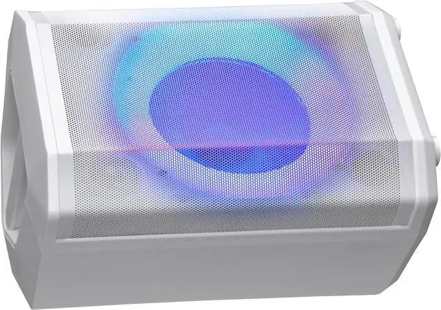 Alt view image 2 of 6 - Supersonic IQ Sound IQ-6708DJBT 8 Portable Bluetooth Speaker, TWS, LED Light Show, FM Radio, Mic & Remote, White