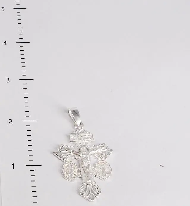 Alt view image 4 of 7 - MST 925 Sterling Silver Pardon Crucifix Cross Pendant Necklace Unisex, All Ages, Small, Hypoallergenic