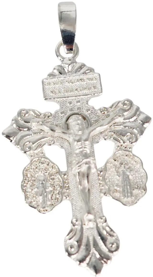 Alt view image 3 of 7 - MST 925 Sterling Silver Pardon Crucifix Cross Pendant Necklace Unisex, All Ages, Small, Hypoallergenic