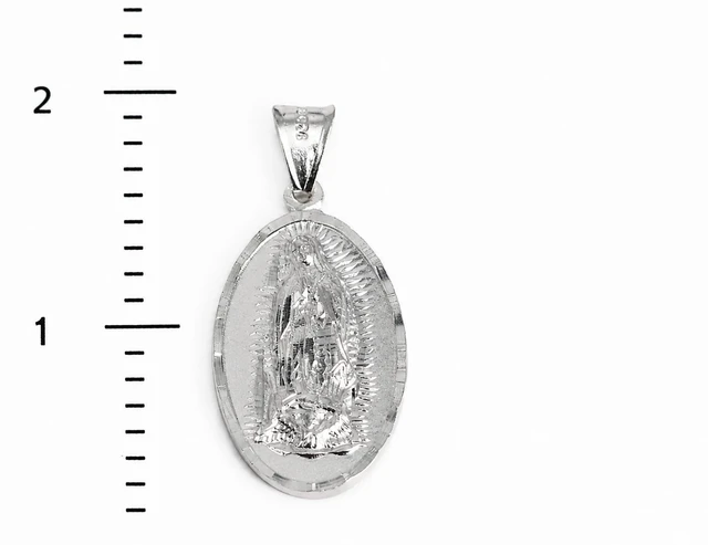 Alt view image 5 of 7 - MST 925 Sterling Silver Guadalupe & Saint Jude 2-Sided Pendant Necklace Unisex, All Ages
