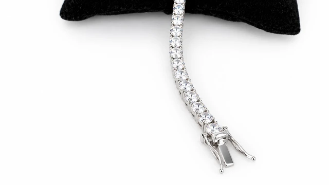 Alt view image 6 of 7 - Solid 925 Sterling Silver 7.5 Inch Tennis Bracelet 3mm Cubic Zirconia Rhodium Plated for Women BB0603-7.5