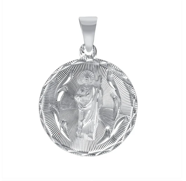 Alt view image 3 of 7 - MST 925 Sterling Silver Virgin Mary Virgen de Guadalupe San Judas Saint Jude Double Sided Pendant Large, Unisex, All Ages