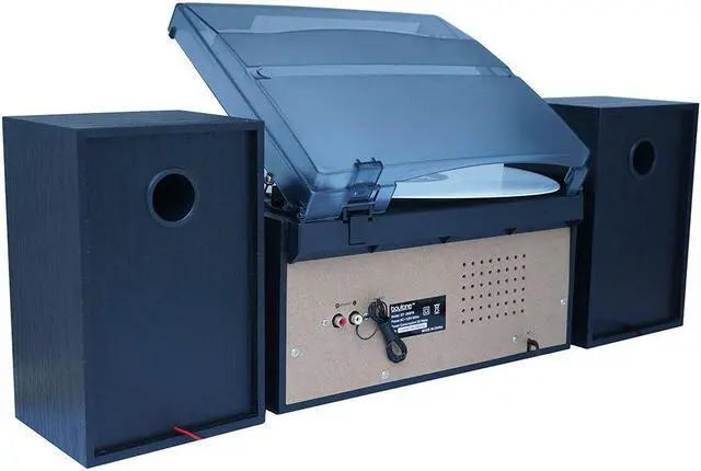 Alt view image 5 of 9 - Boytone BT-28SPB, Bluetooth Classic Style Record Player Turntable with AM/FM Radio, Cassette Player, CD Player, 2 Separa