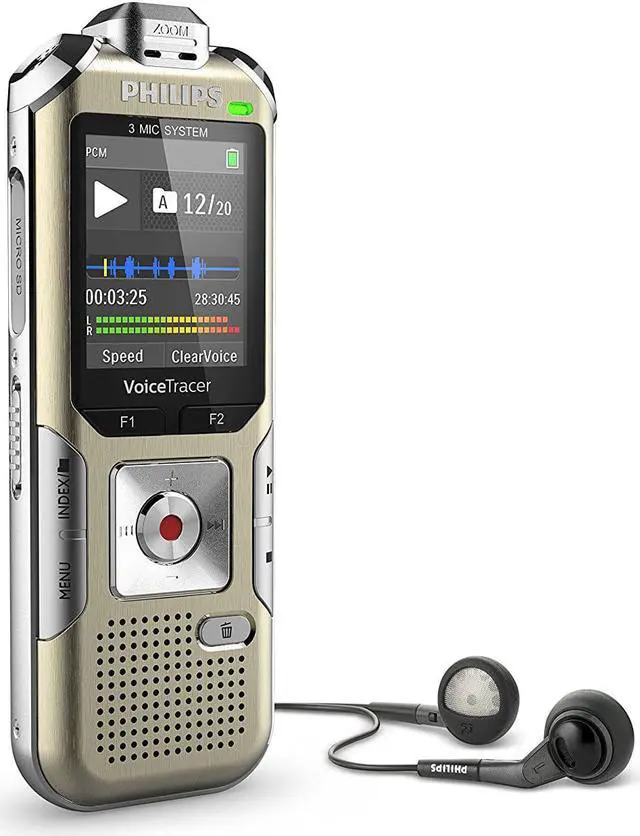 Alt view image 3 of 4 - PHILIPS DVT8010 Voice Tracer Audio Recorder Remote Control Gold