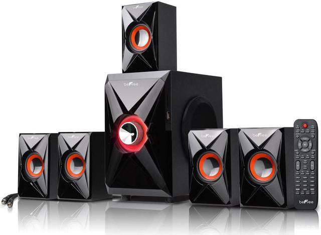 BeFree Sound - 5.1-Channel Bluetooth Speaker outlets System - Black/Blue