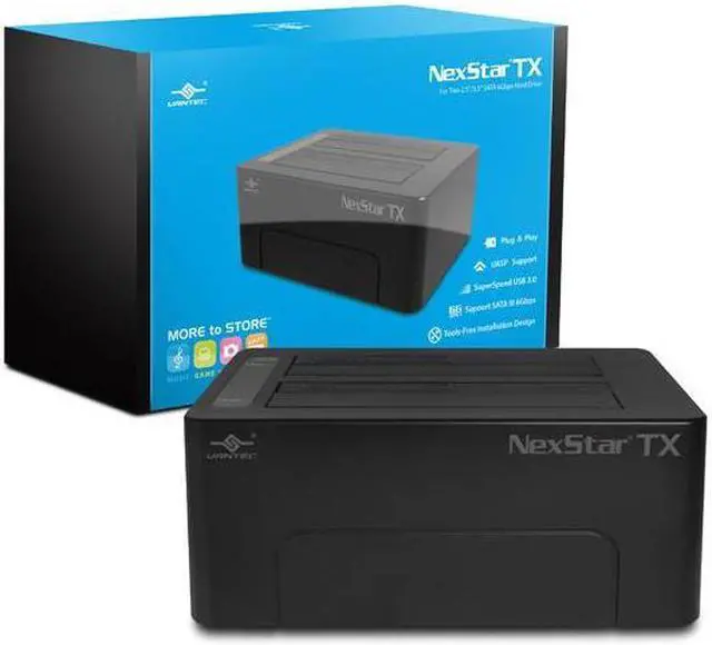 Alt view image 7 of 10 - Vantec Storage Accessory NST-D428S3-BK NexStar TX Dual Bay 2.5 inch/3.5 inch USB3.0 Hard Drive Dock