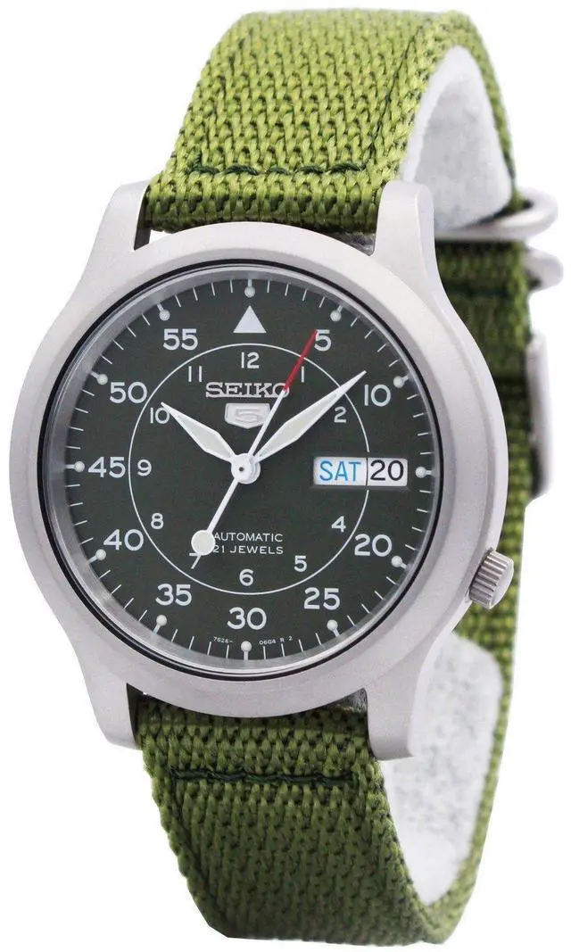 Alt view image 5 of 6 - Men’s Seiko 5 Automatic Fabric Watch  - Green