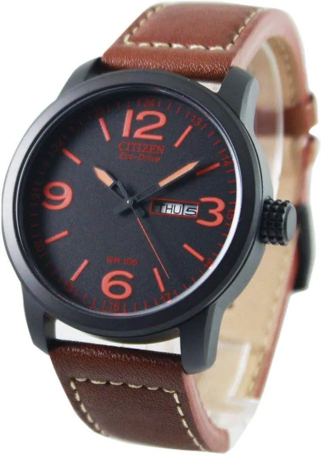 Alt view image 9 of 18 - Citizen Men's BM8475-26E Eco-Drive Sport Brown Leather Watch