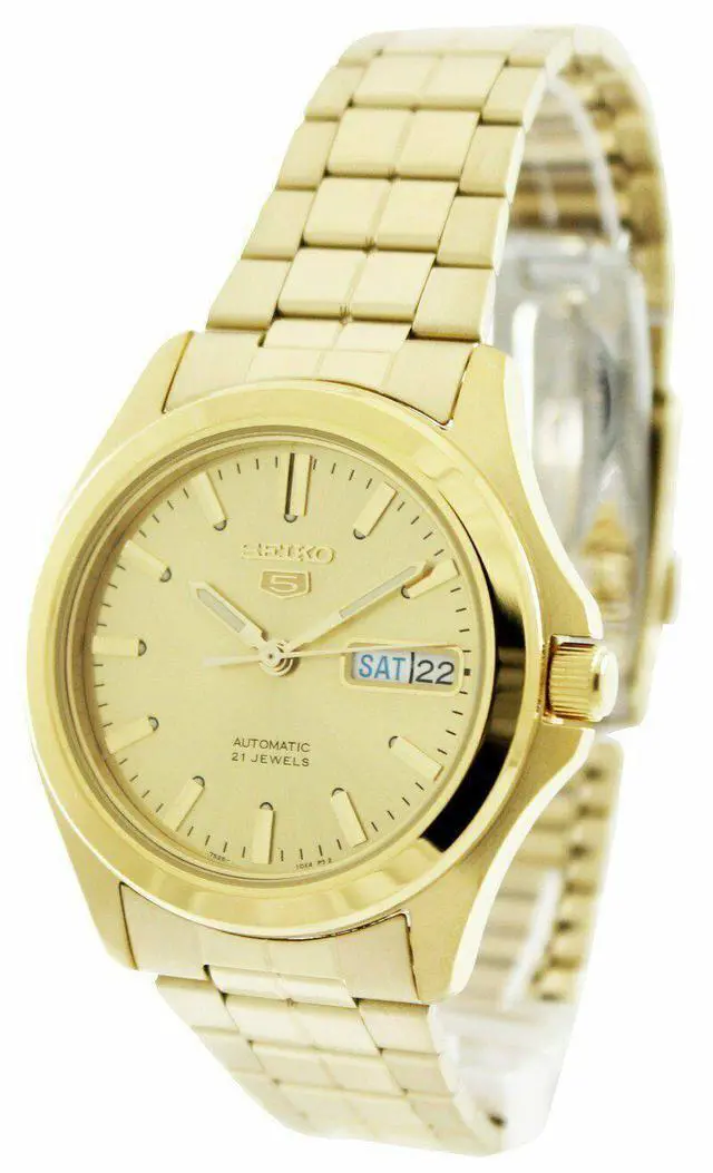 Alt view image 6 of 6 - Seiko 5 All Gold-plated Stainless Steel Mens Watch SNKK98