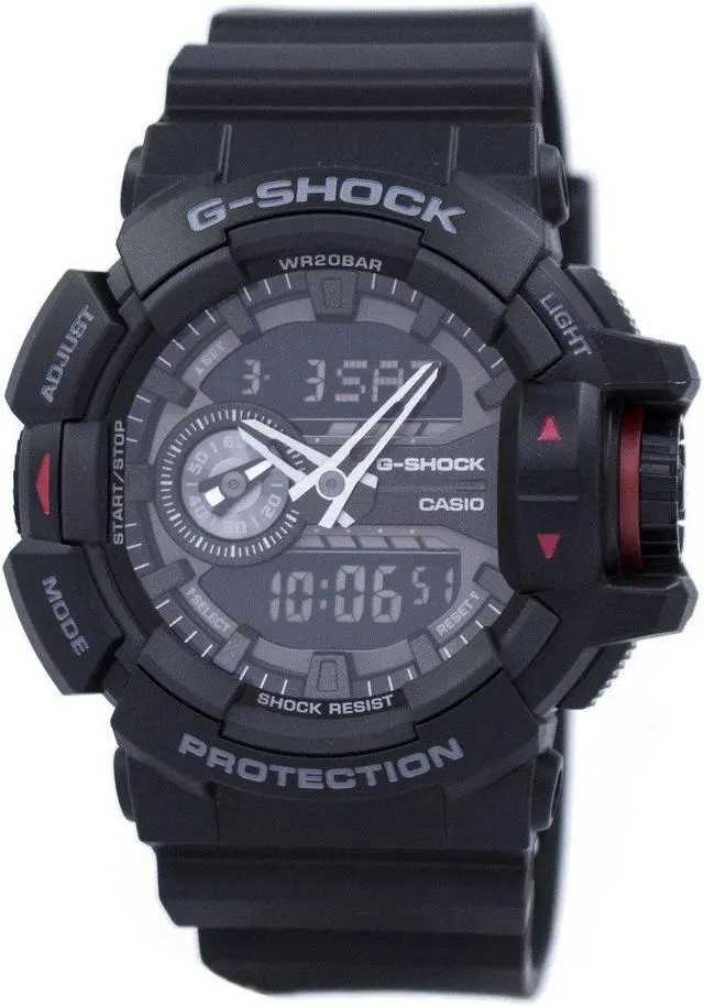 Alt view image 6 of 6 - Casio Men's G-Shock GA400-1B Black Resin Quartz Watch