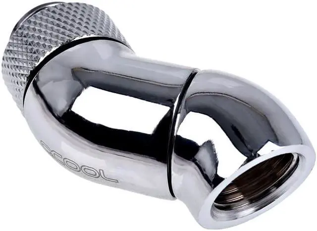 Alt view image 3 of 3 - Alphacool Eiszapfen G1/4" Dual Rotary 45Â° Adapter Fitting - Chrome (17251)