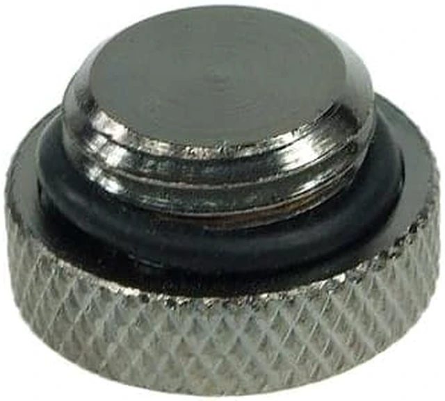 Main image of screw-in seal cap G1/4 Inch - knurled high profile black nickel