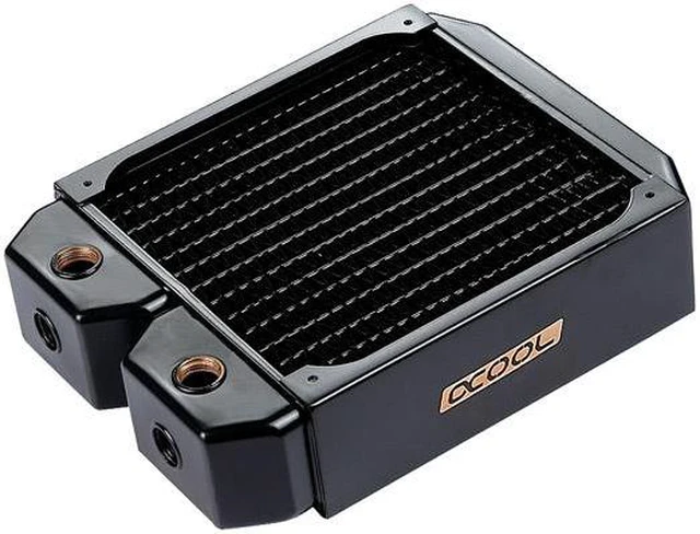 Alt view image 6 of 9 - Alphacool NexXxos XT45 Full Copper Radiator 140, 140mm x 1, Single Fan, Black