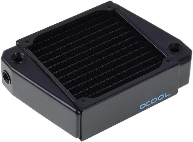 Alt view image 7 of 15 - Alphacool NexXxos XT45 Full Copper X-Flow Radiator 120, 120mm x 1, Single Fan, Black