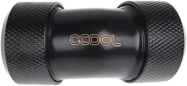 Alt view image 2 of 7 - Alphacool Eiszapfen 16mm HardTube Compression Fitting 45° L-connector for Plexi- Brass Tubes - Knurled - Deep Black (17405)