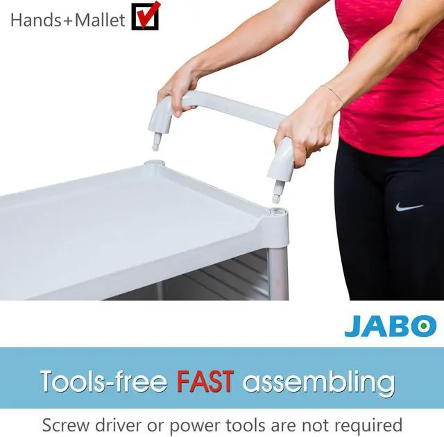 Alt view image 7 of 7 - JaboEquip Commercial Heavy Duty Medical Cart Hospital Cart, Lockable Medical Cart for hospital Clinic, JBG-3D2, Off-white