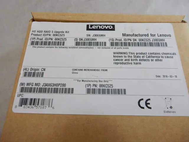 Alt view image 3 of 4 - Lenovo System x3250 M5 Hot Swap HDD RAID 5 Upgrade Kit