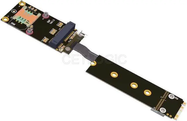 Alt view image 2 of 2 - NGFF M.2 Key-M to mPCIe mini PCIe Adapter Cable 15cm, R46SF