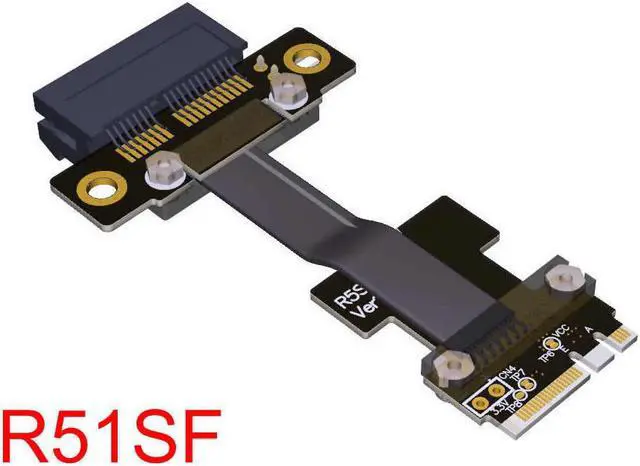 Alt view image 2 of 6 - PCIe x1 to M.2 Key A+E Adapter Cable, R51S
