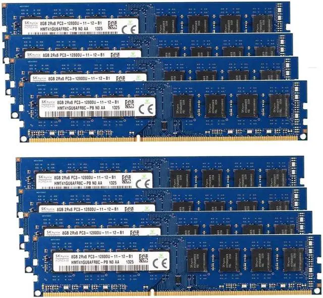 Alt view image 4 of 4 - Hynix 16GB 2x8GB PC3-12800 1600Mhz 240pin 12800U DDR3 Desktop Memory Ram NON-ECC