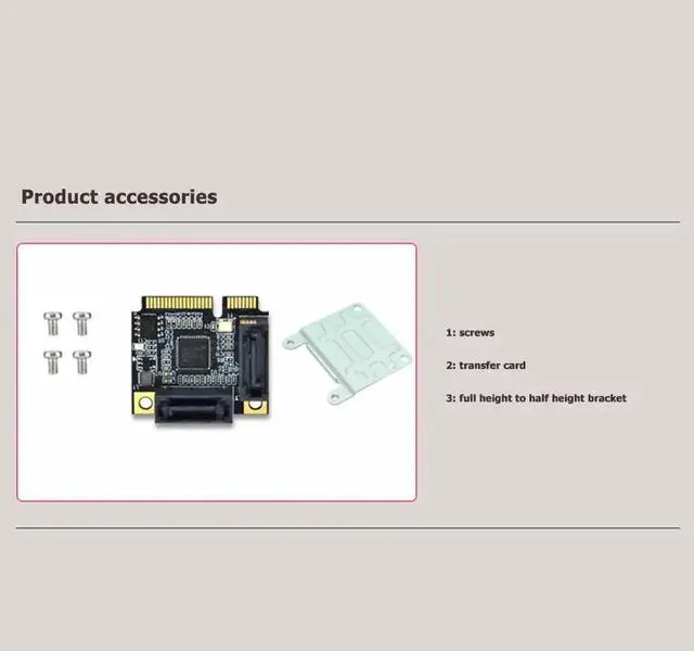 Alt view image 6 of 6 - 2 Ports Mini PCI-E PCI Express to SATA 3.0 adapter Converter Hard Drive Extension Card Add On Cards  for Windows Mac Linux OS
