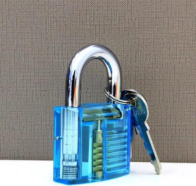 Alt view image 5 of 6 - 1pc Transparent Visible Pick Cutaway Practice Padlock Lock With Broken Key Removing Hooks Lock Extractor Set Locksmith Tool