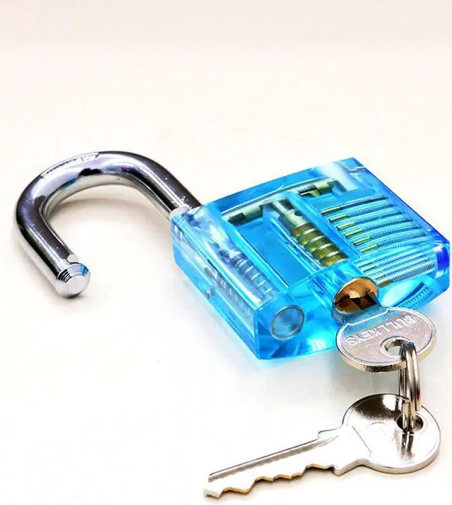 Alt view image 4 of 6 - 1pc Transparent Visible Pick Cutaway Practice Padlock Lock With Broken Key Removing Hooks Lock Extractor Set Locksmith Tool