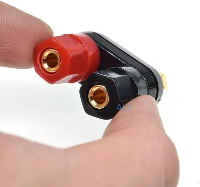 Alt view image 5 of 6 - 2PCS Dual Banana plugs Couple Terminal blocks Red Black Connector 4mm jack audio Amplifier Terminal Binding Post Speaker socket