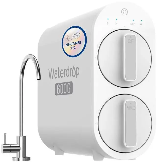 Main image of Waterdrop G2P600 Reverse Osmosis System, 600 GPD Tankless RO Water Filter System, 7 Stage Filtration, Under Sink RO System, 2:1 Pure to Drain, Reduce TDS, FCC Listed, USA Tech, New Faucet