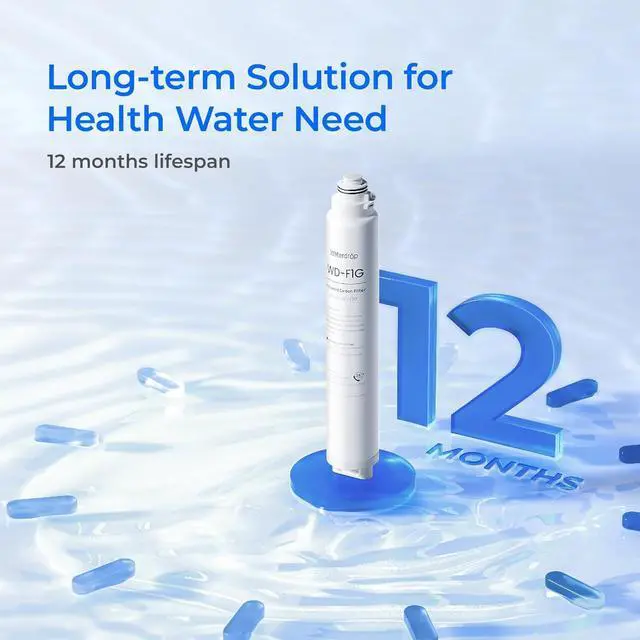 Alt view image 3 of 6 - Waterdrop WD-F1G Filter, Replacement for WD-X12-Basic & WD-X8-Basic & WD-X8-PRO Reverse Osmosis System, 12-month Lifetime